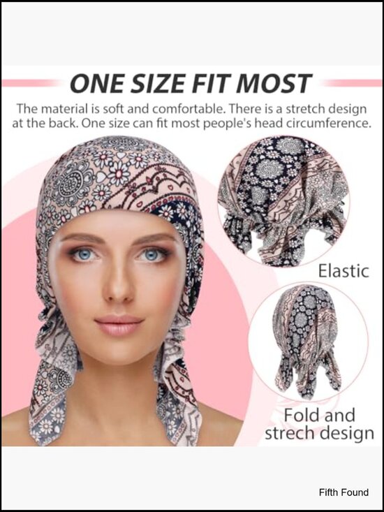 6-Piece Pre-Tied Chemo Headwear Set, Stretch Turbans for Hair Loss main image 4